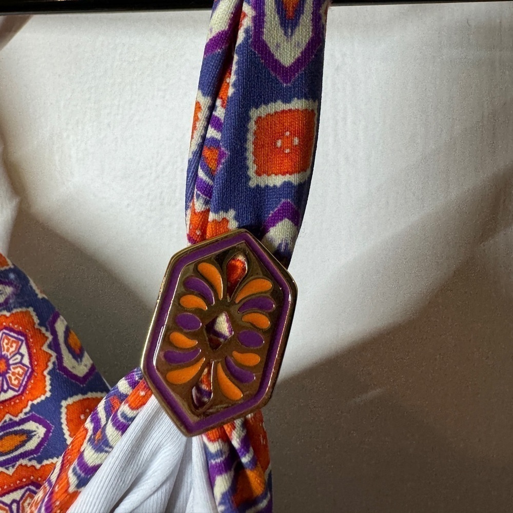 OndadeMar Orange & Purple Patterned Triangle Bikini Top - Picture 6 of 15